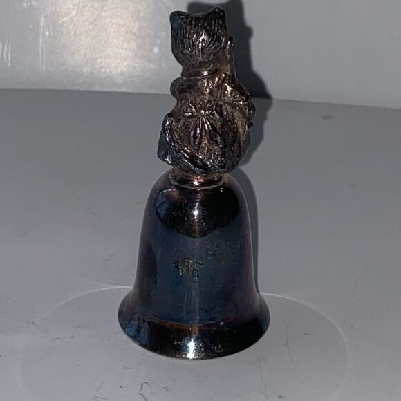 New England Collectors Hey Diddle Diddle Cat and the Fiddle Silver Plate Bell - Picture 5 of 9